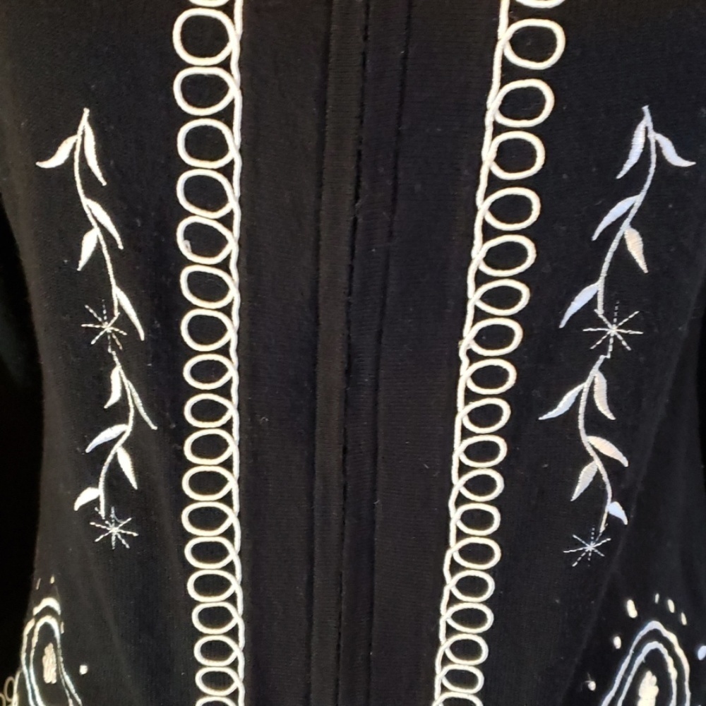 Dlg Petite Black Zip Up Sweater Cardigan PXS EUC - Picture 5 of 8